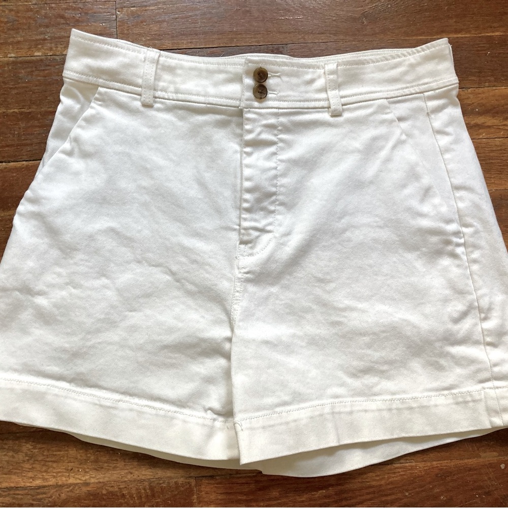 Everlane Cotton Twill High Waist Shorts 12